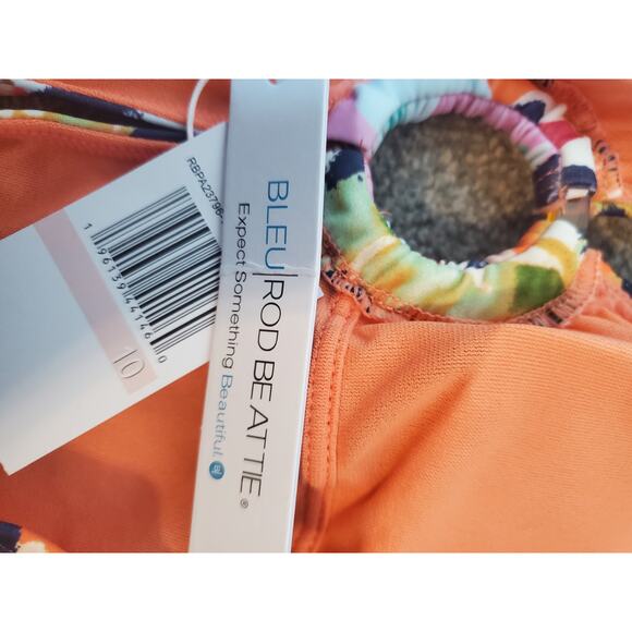 Bleu Rod Beattie Colorful Abstract Print One Piece Swimsuit, NWT, Size 10 - Picture 5 of 6